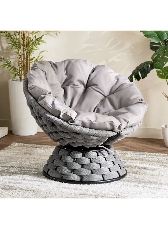 Home Box Swivel Outdoor Chair with Cushion, Gray - Image 1